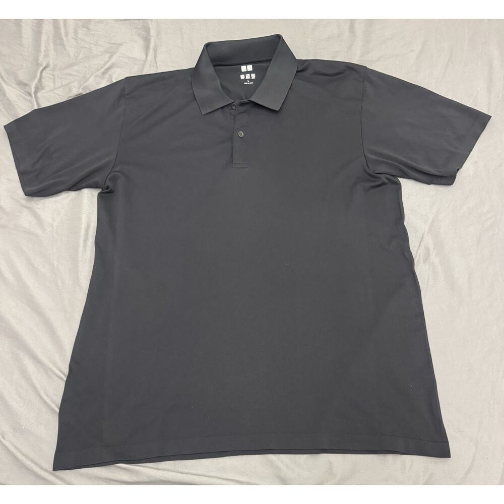 Uniqlo Dry-Ex Polo Shirt Men’s L Black Performance Golf Casual Odor Control